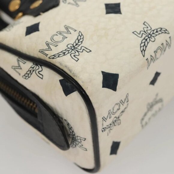 MCM Vicetos Logogram Hand Bag PVC Leather White - Picture 9 of 16